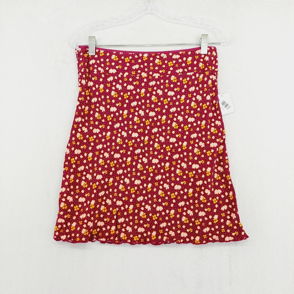 NWT Free People IRL Floral Red Summer Mini Skirt P5760 - Picture 5 of 9